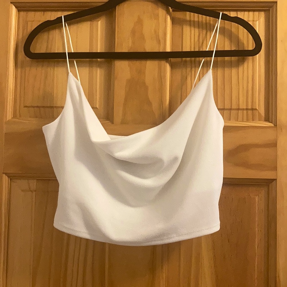 Slouched neck line crop top